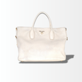Prada Vitello Daino Tote Bag Weiß