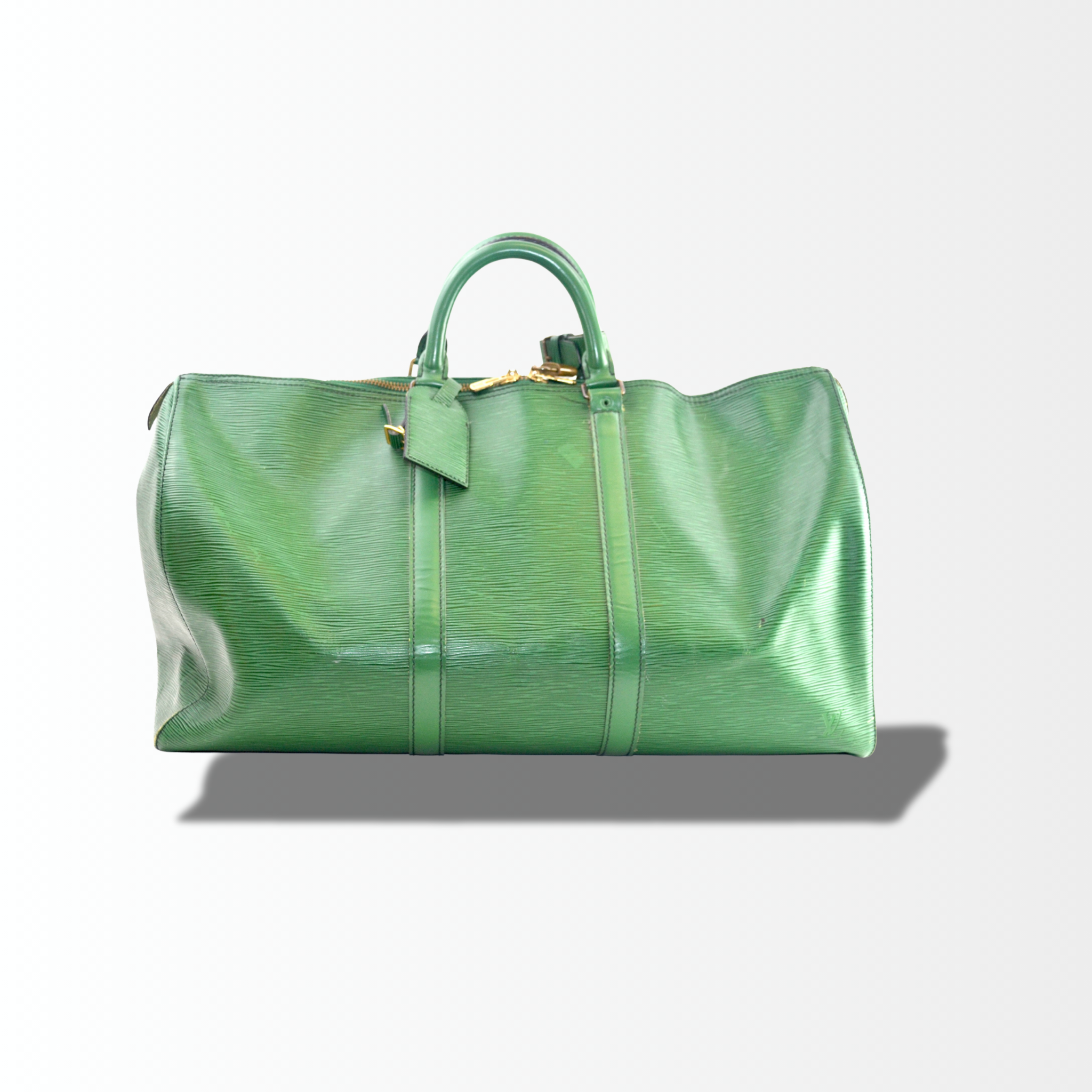 Louis Vuitton Keepall Epi Leder Grün Reisetasche