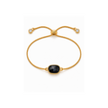 Smoky Quartz Armband aus vergoldetem Messing mit Schiebeverschluss