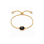 Smoky Quartz Armband aus vergoldetem Messing mit Schiebeverschluss