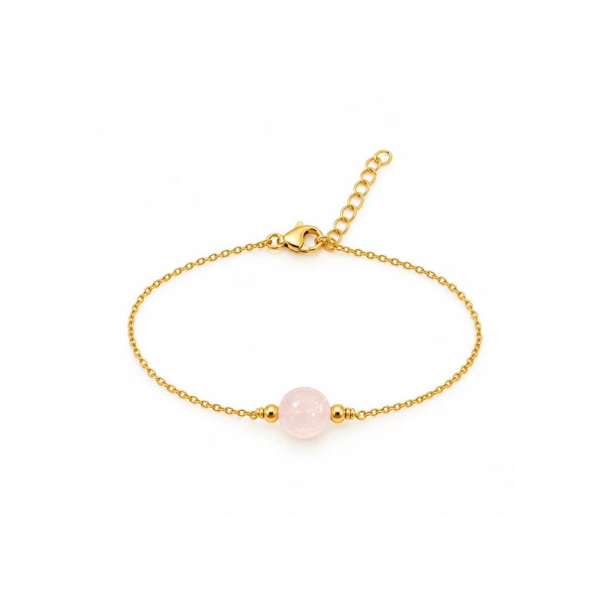 Vergoldetes Armband mit Rosenquarz