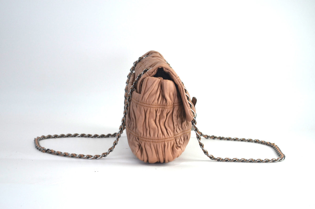 Prada Nappa Gaufre Chain Schultertasche Leder Rosa