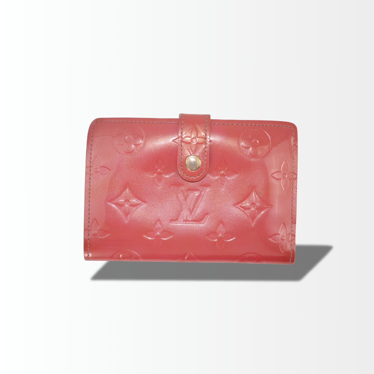 Louis Vuitton Monogram Vernis Portemonnaie in Rot mit geprägtem LV-Monogramm