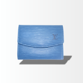 Louis Vuitton Porte-Monnaie Geldbörse aus blauem Epi Leder in Toledo Blau