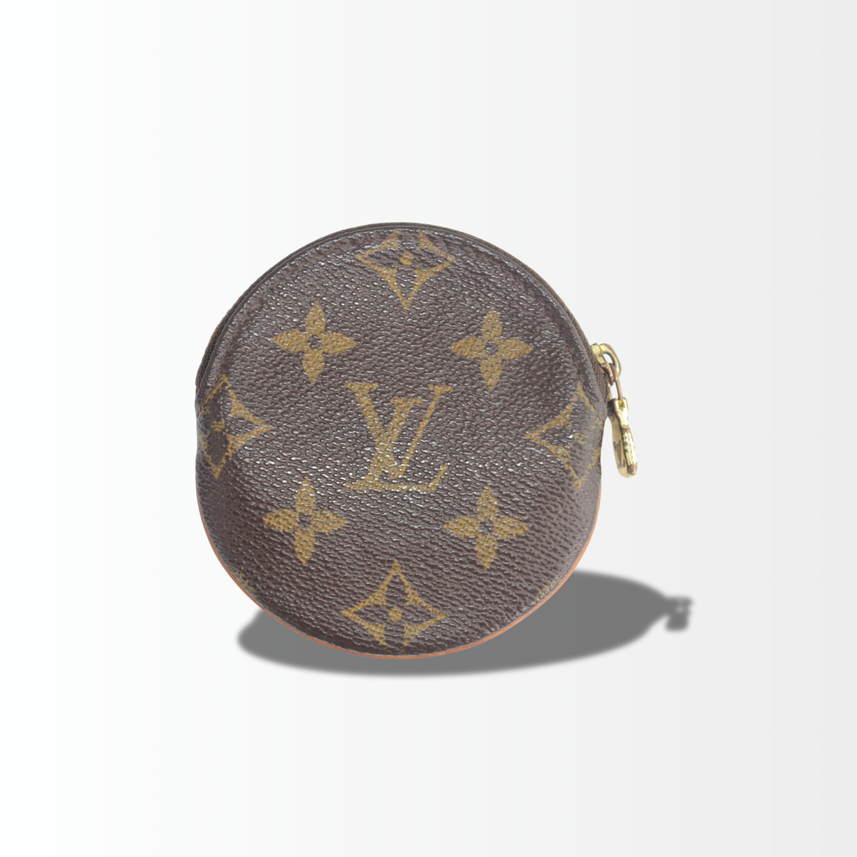 Hauptbild Louis Vuitton Porte-Monnaie Rond aus braunem Monogram Canvas in runder Vorderansicht