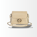 Gucci Interlocking G Shoulder Bag in Creme aus Leder – Vorderansicht