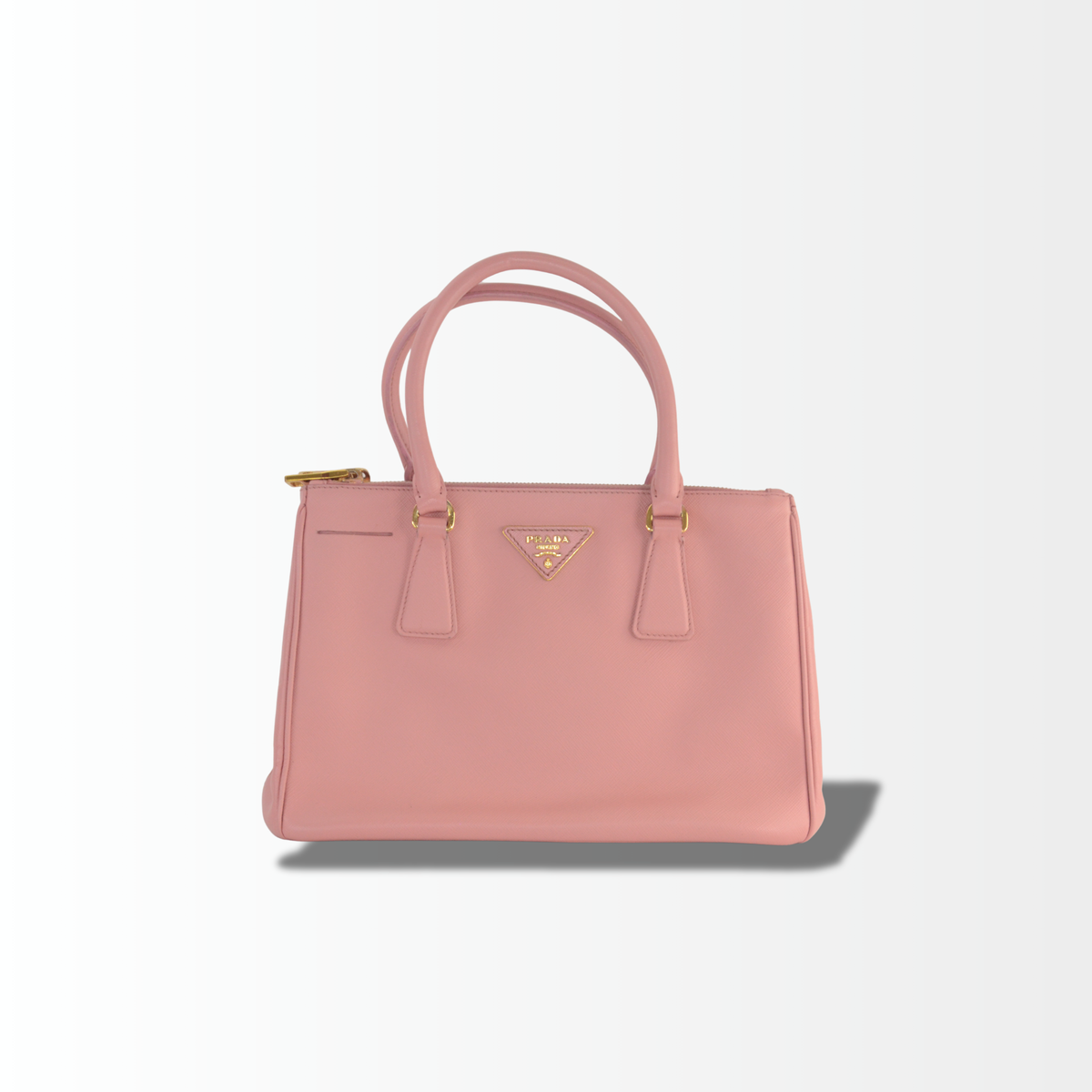 Prada Galleria Saffiano Lux Double Zip Tote Rosa