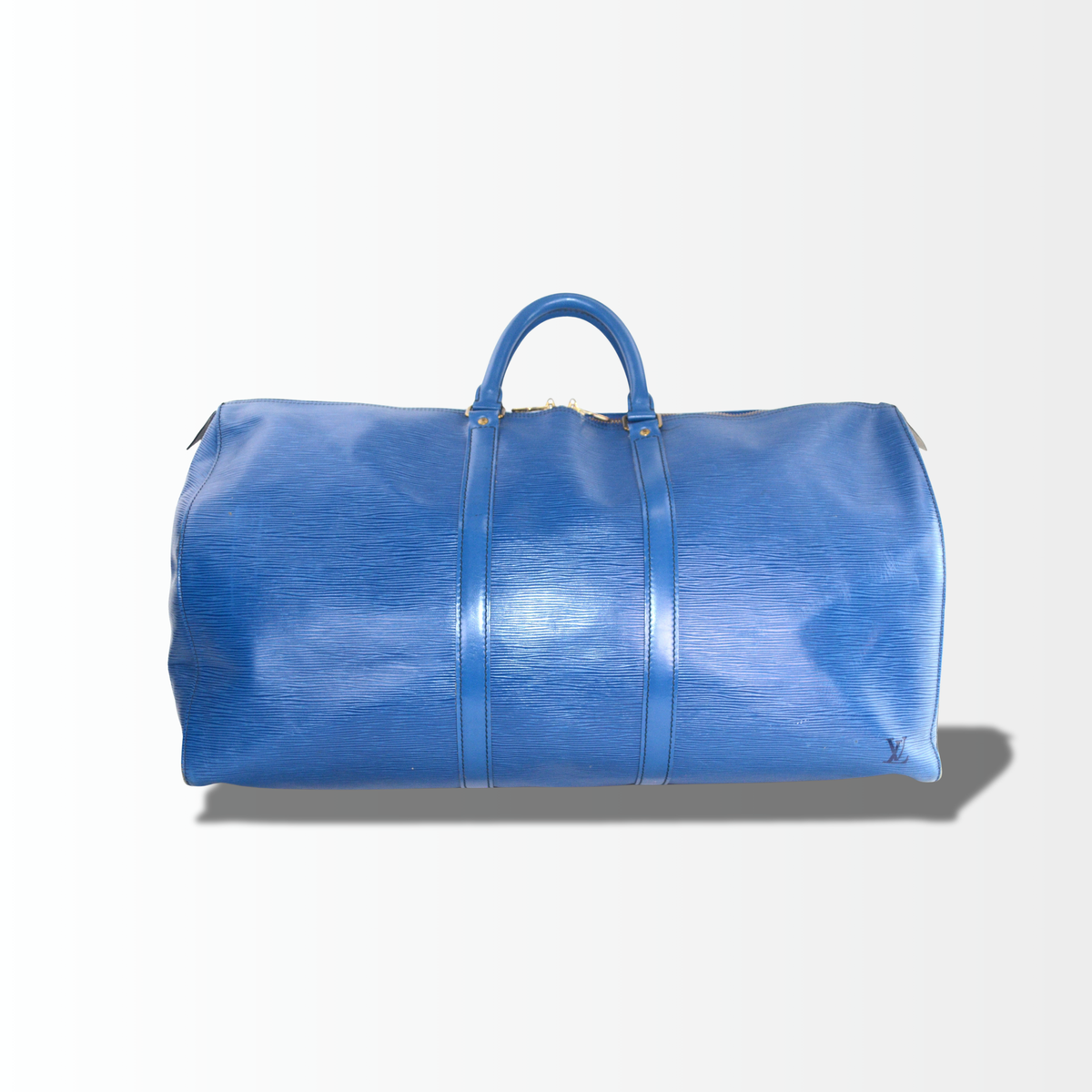 Louis Vuitton Keepall Reisetasche aus blauem Epi Leder mit Doppelhenkel